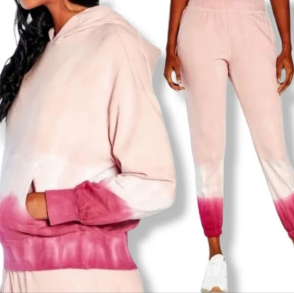 NWT Wildfox Set Womens Pink Gradient Tie Dye Olivia Hoodie & Joggers Set - Picture 2 of 15